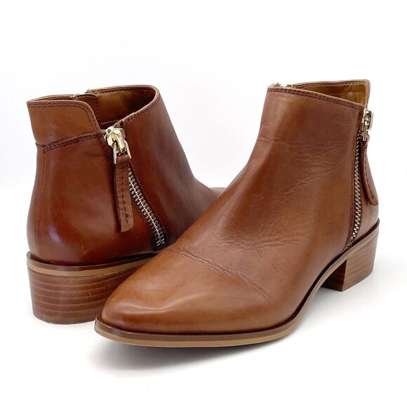 Aldo Reravia Cognac Leather Ankle Bootie Low Heel Fashion Boot Women’s Size 9 - Picture 16 of 16